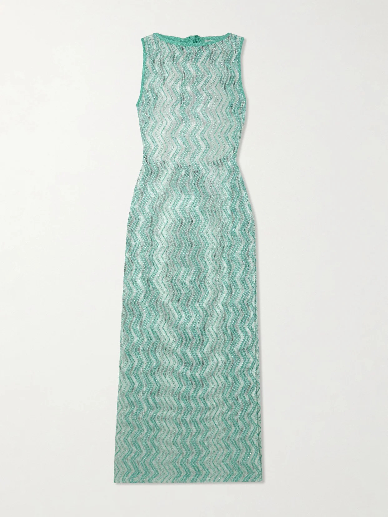 Striped Metallic Crochet-knit Coverup - 1