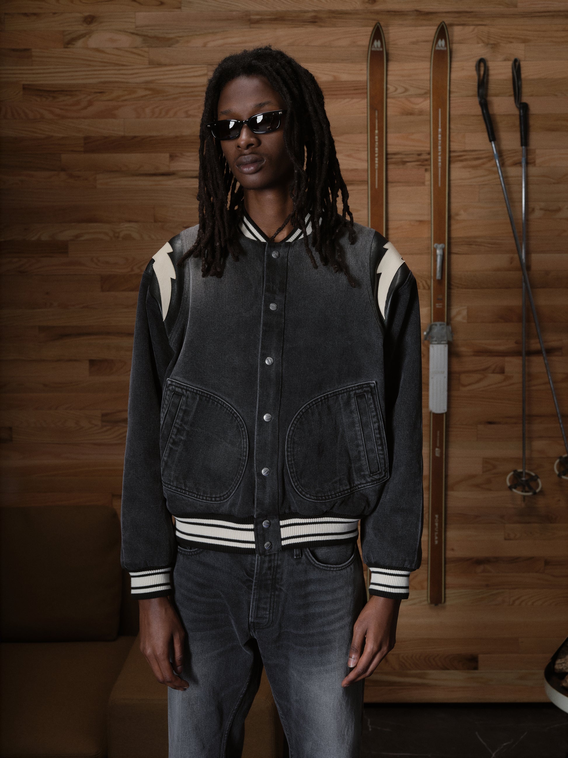 DENIM LIGHTING BOMBER - 10