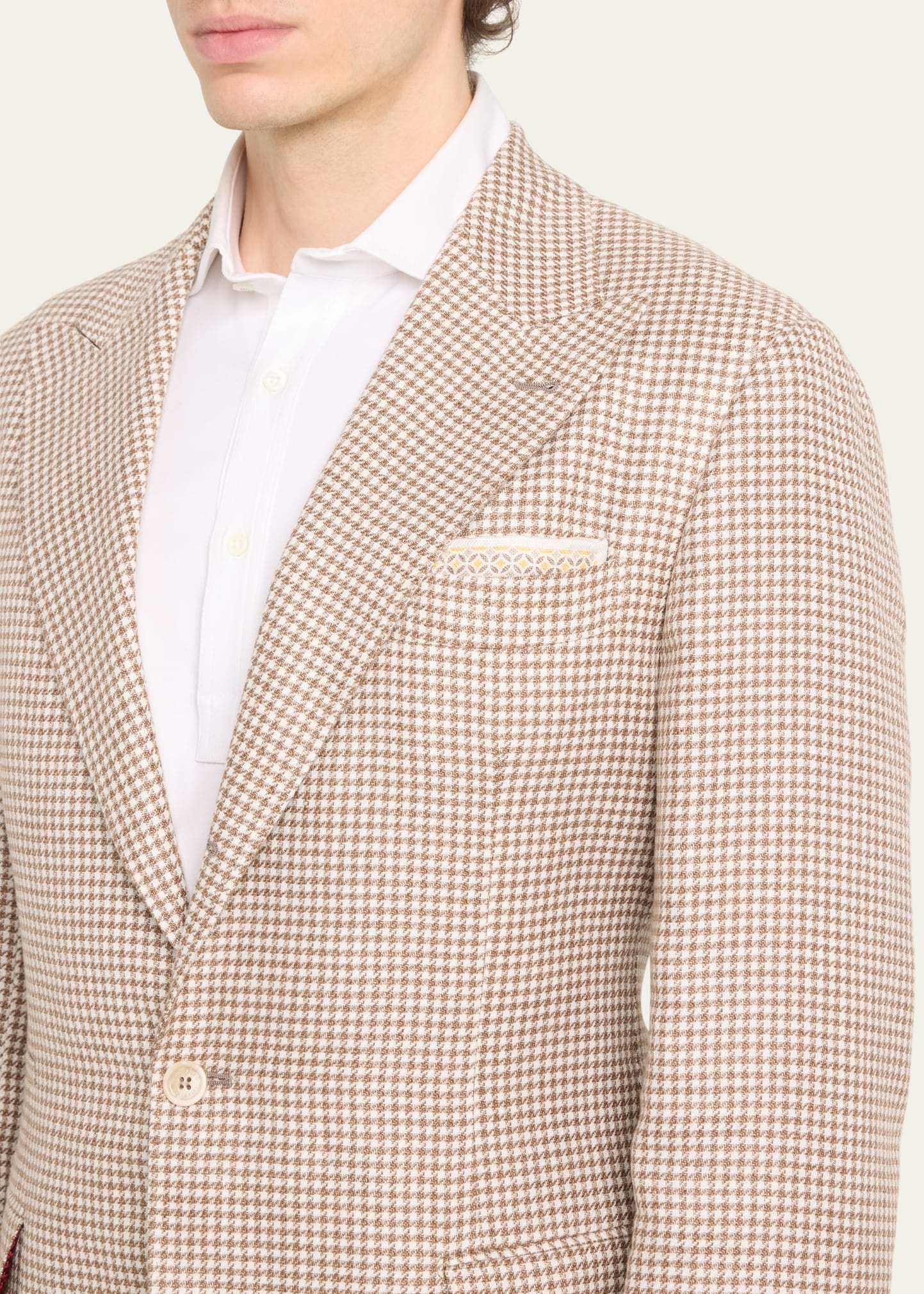 Men's Houndstooth Two-Button Sport Coat - 5