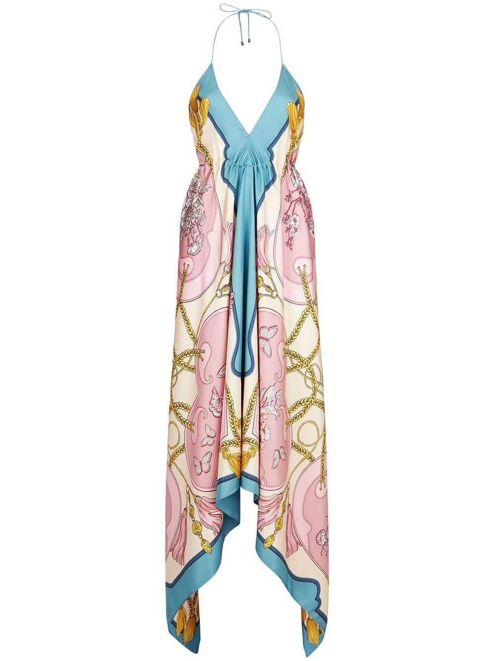 halterneck handkerchief maxi dress - 1