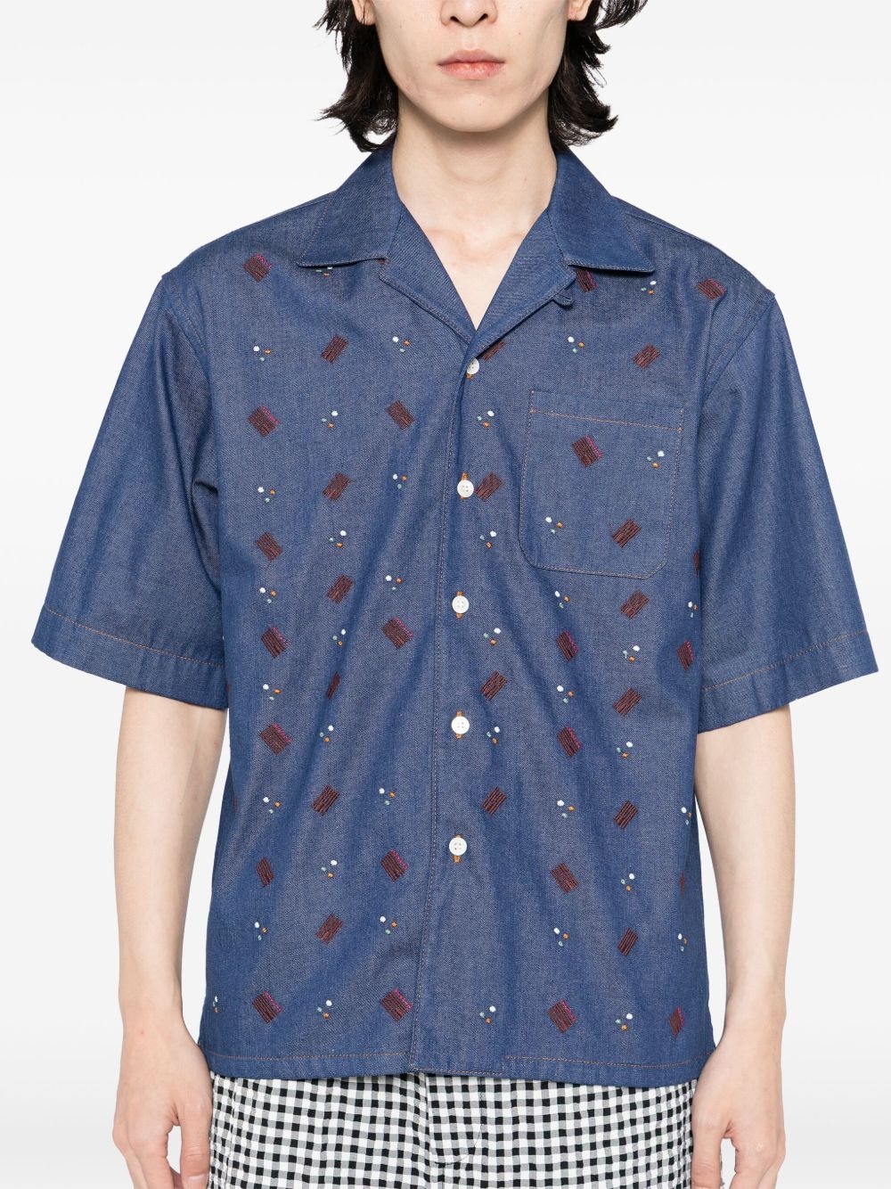 embroidered short sleeved shirt - 5