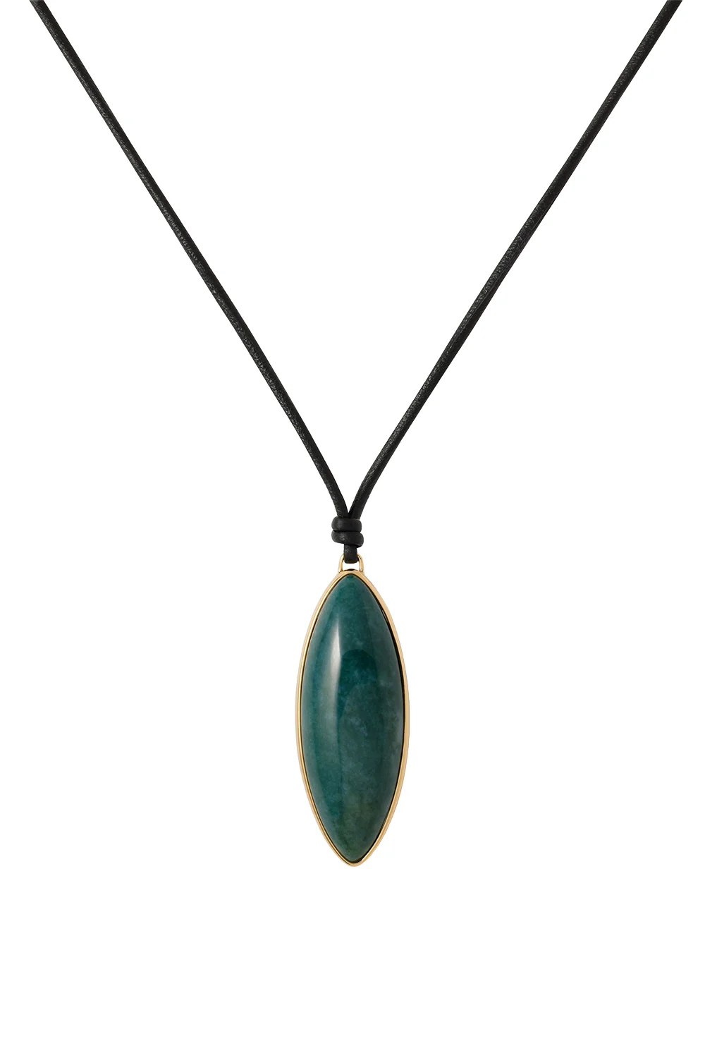 Green Agate Dagger Pendant Necklace - 1