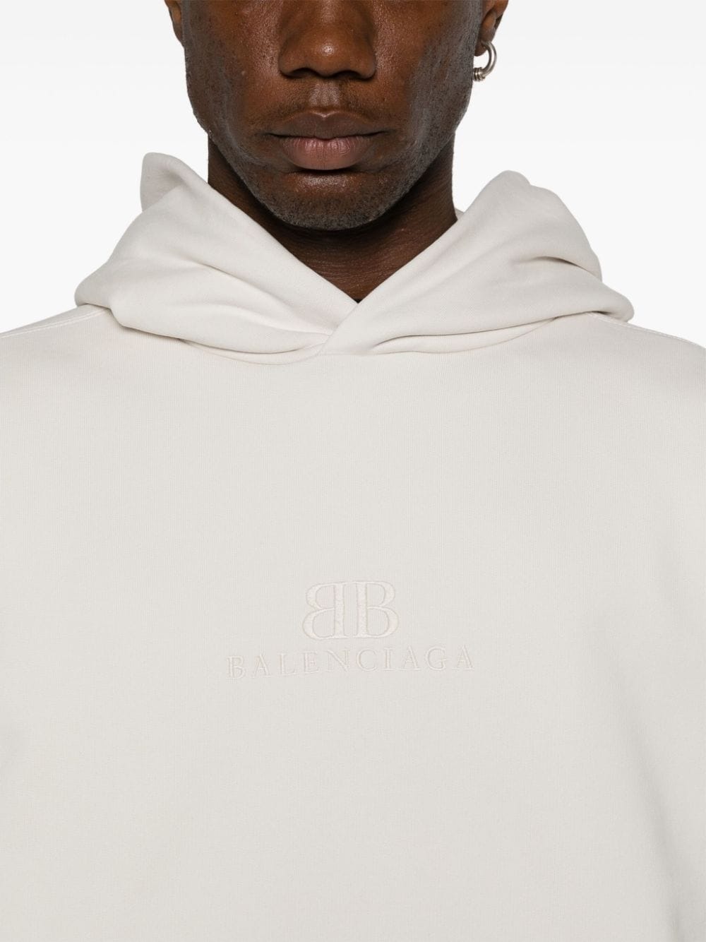 logo-embroidered cotton hoodie - 5
