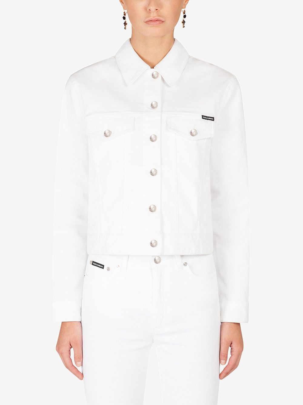 logo-patch buttoned jacket - 3