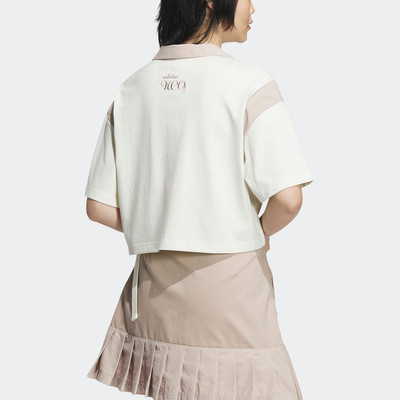 adidas (WMNS) adidas neo logo Polo Shirt 'Beige' IK6081 outlook
