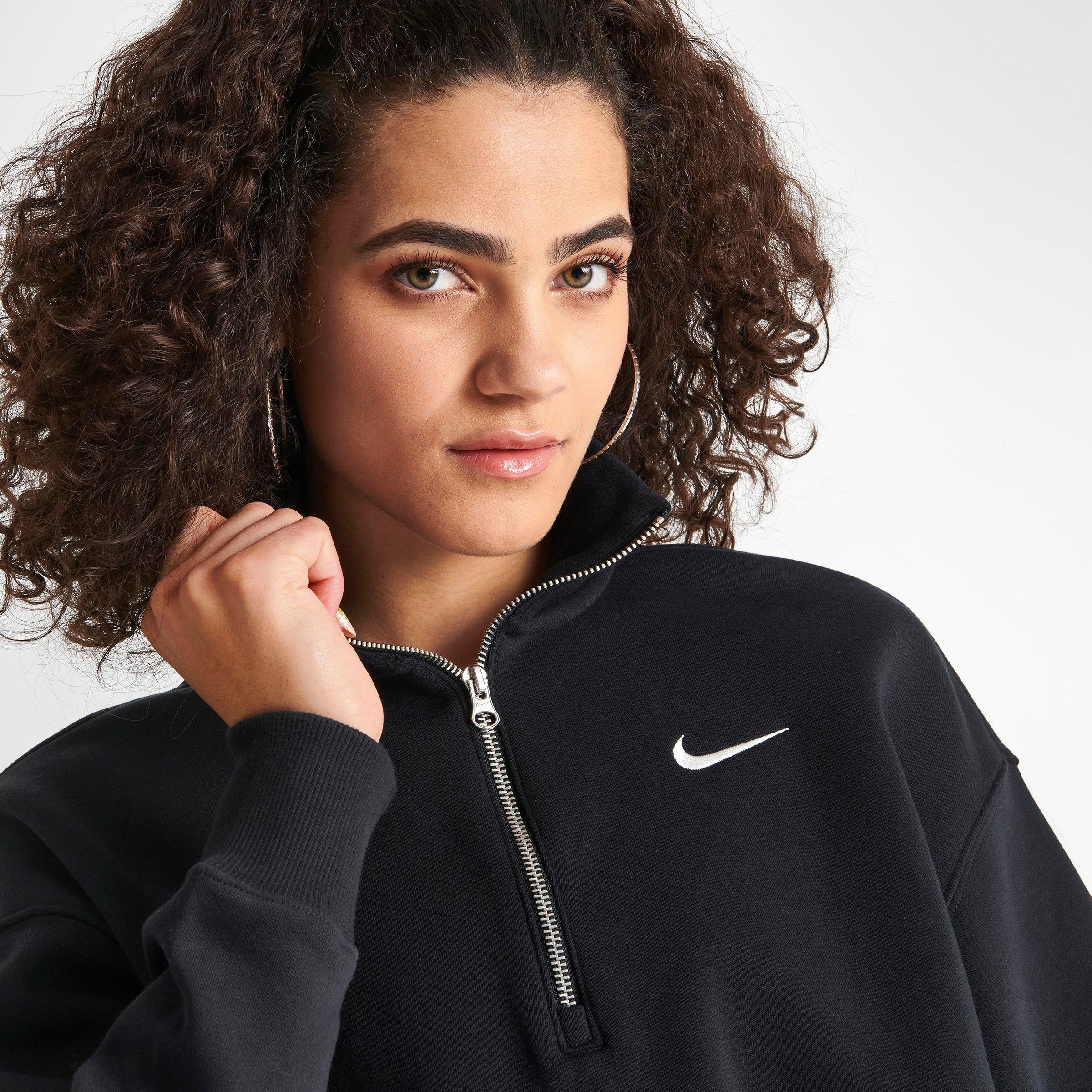 WOMEN'S NIKE SPORTSWEAR PHOENIX FLEECE OVERSIZED HALF-ZIP CROP SWEATSHIRT - 5