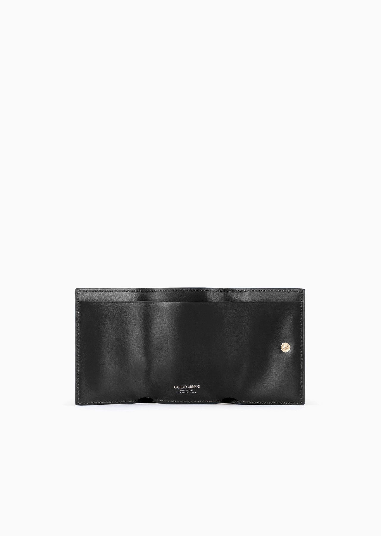 La Prima mini trifold wallet in pebbled patent leather - 3