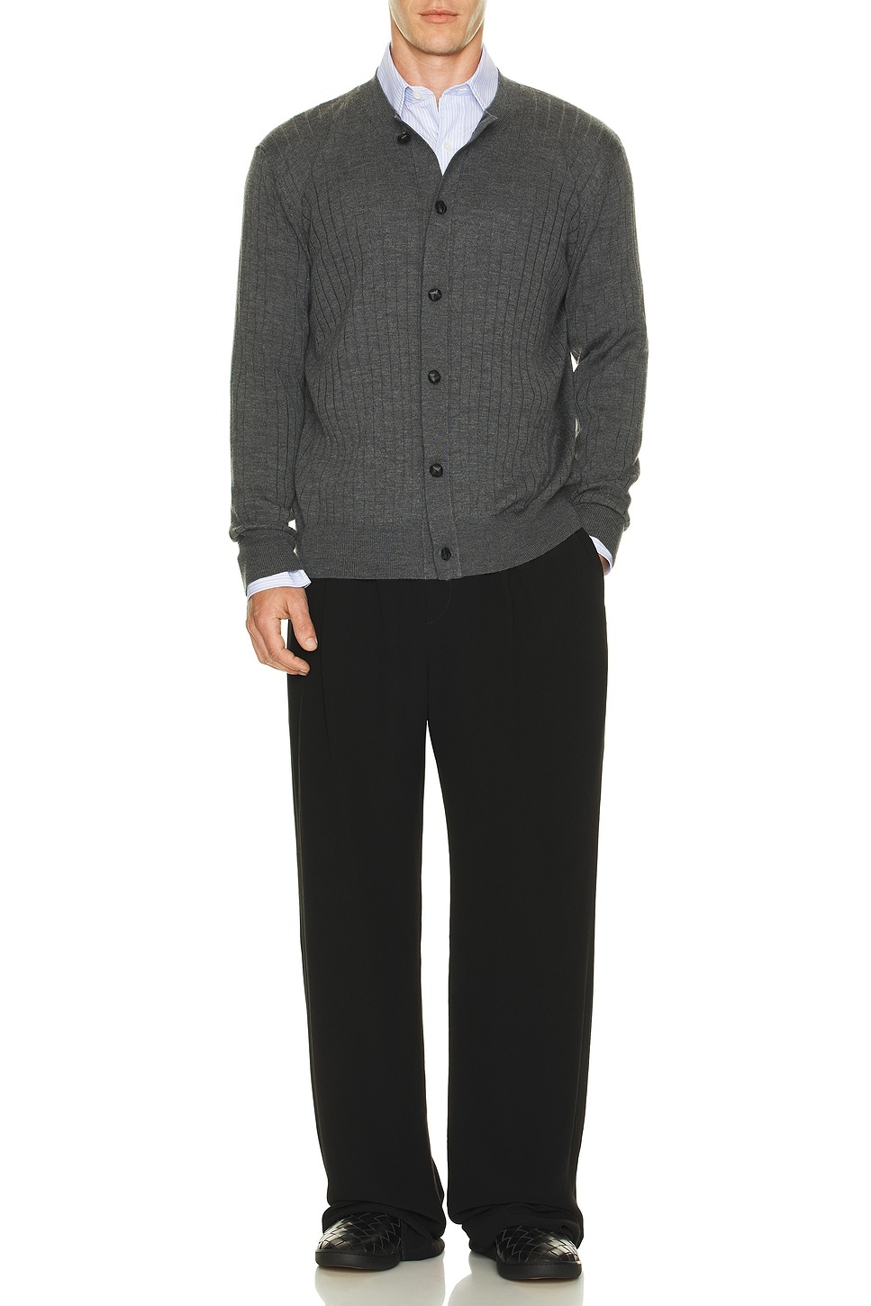 Wool Rib Cardigan - 4
