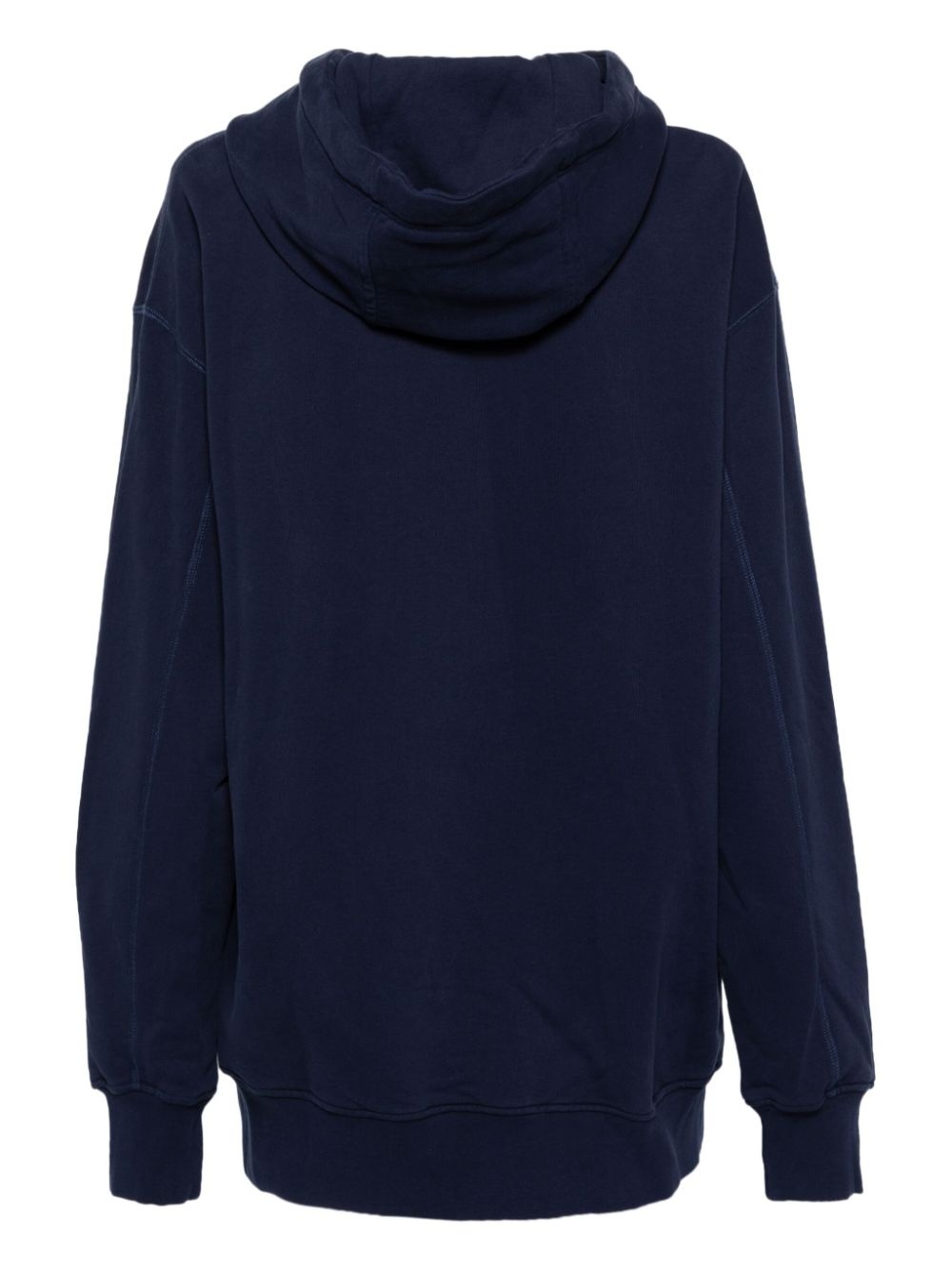 logo patch silk scarf hoodie - 2
