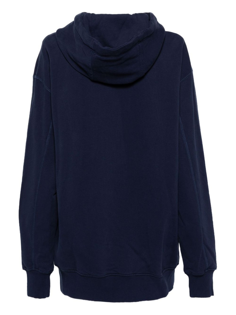CASABLANCA logo patch silk scarf hoodie outlook