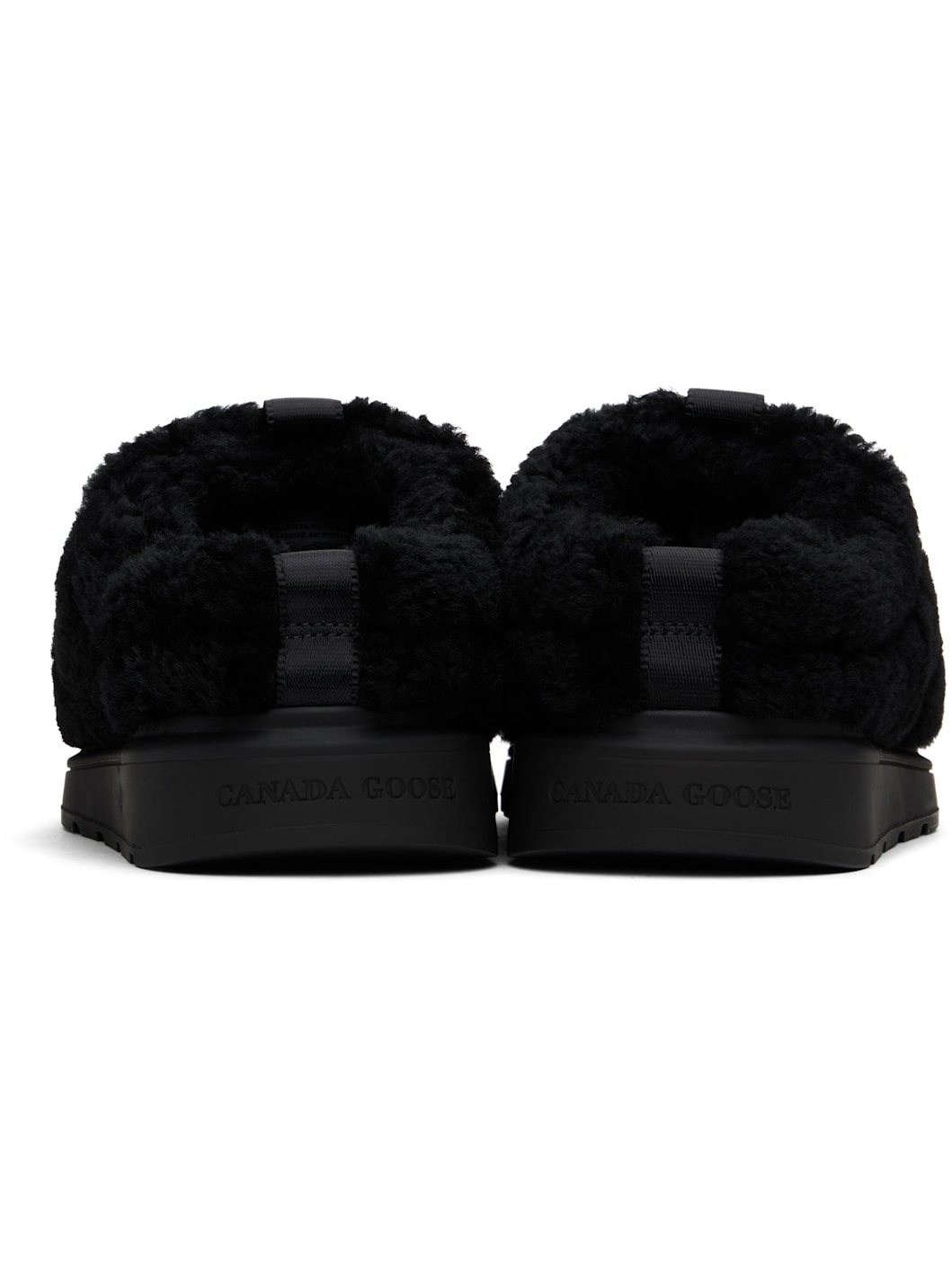 Black Porteau Shearling Mules - 2