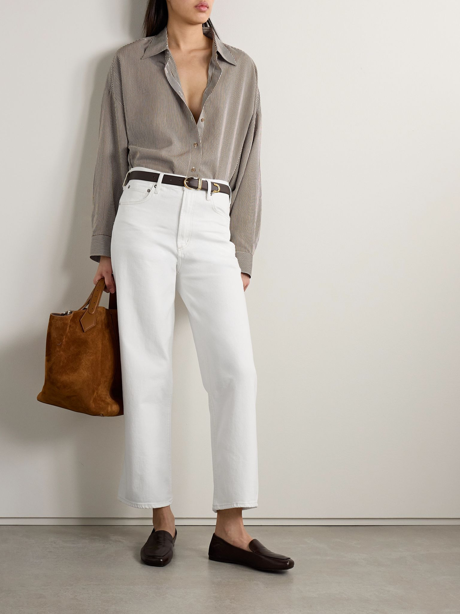 Ren high-rise wide-leg jeans White - 2