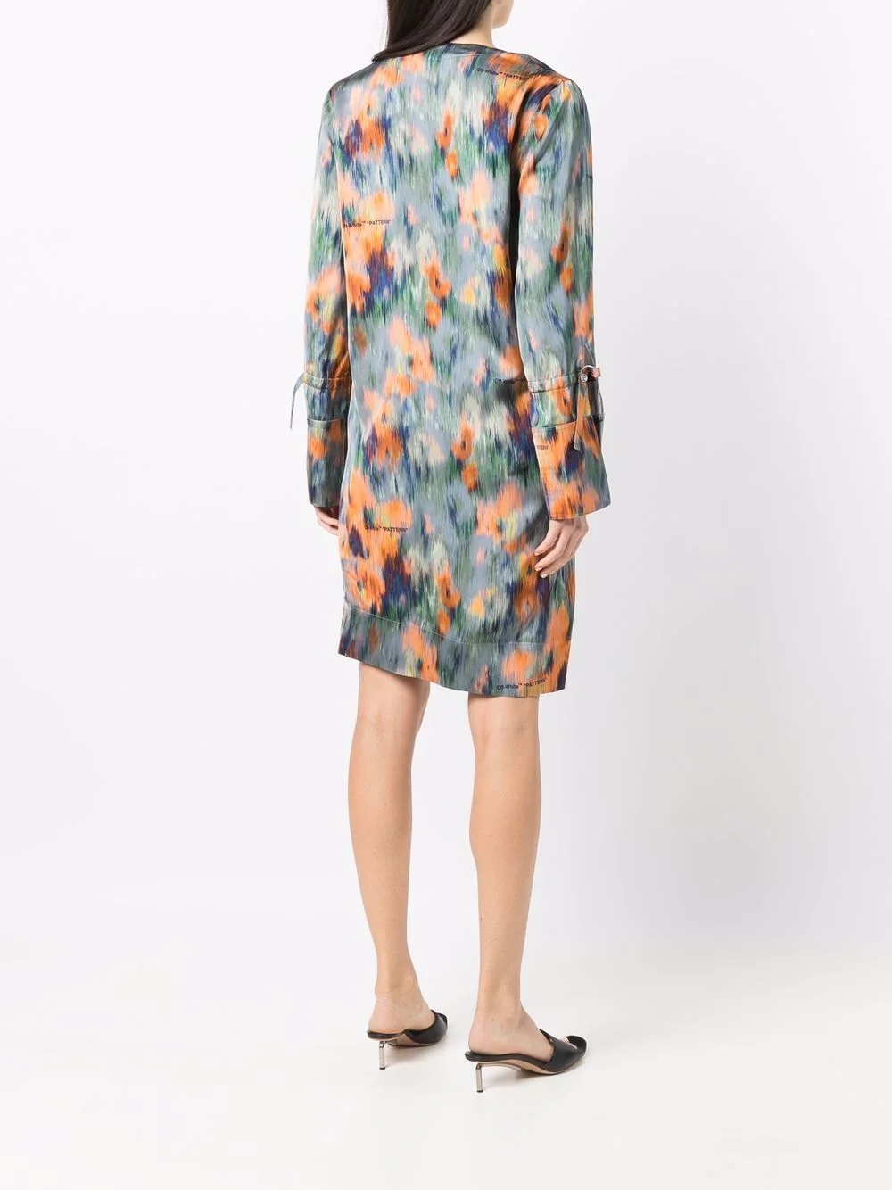 abstract-print draped dress - 4