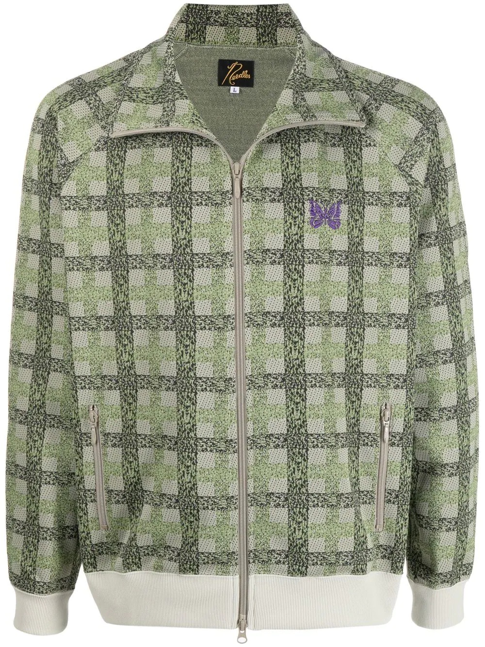 check-pattern track jacket - 1