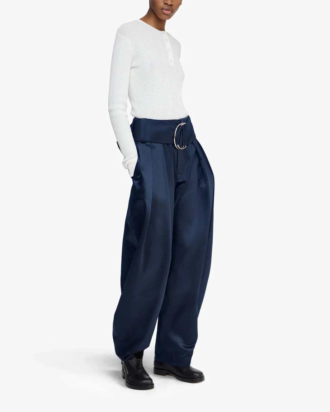 PLEATED D RING TROUSERS - 2