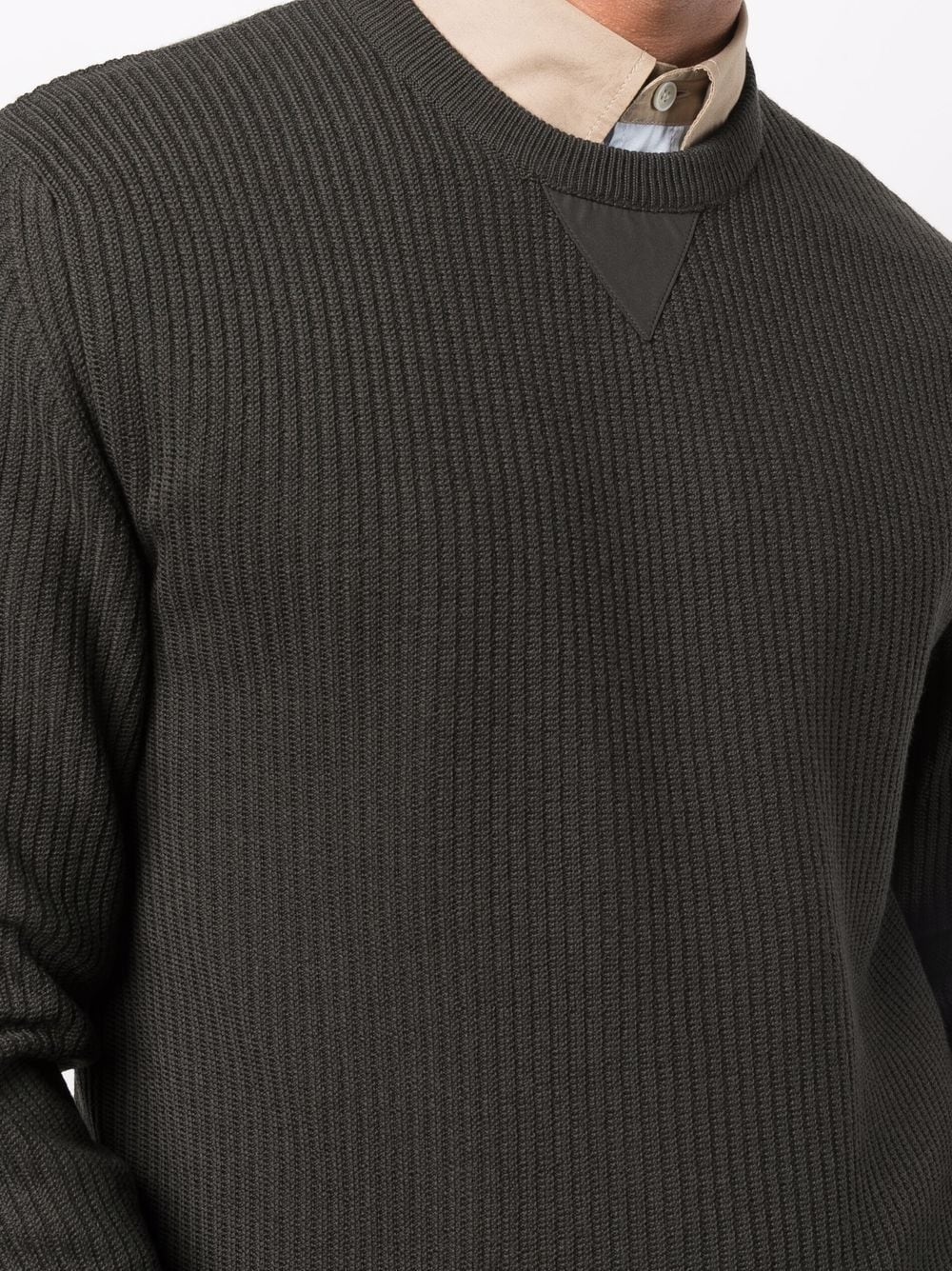 rib-knit crew neck jumper - 5