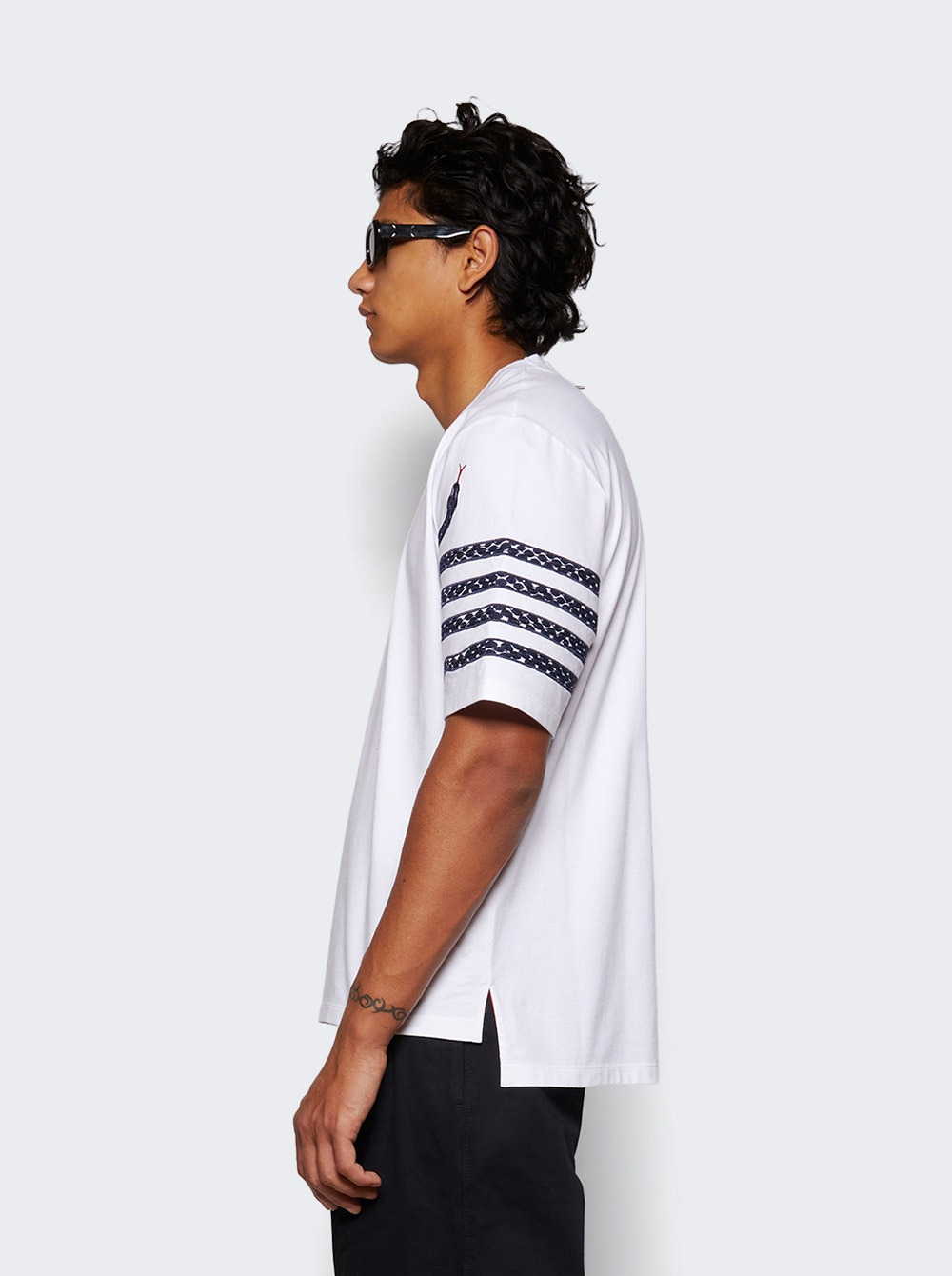 Snake Embroidered Tee White - 4