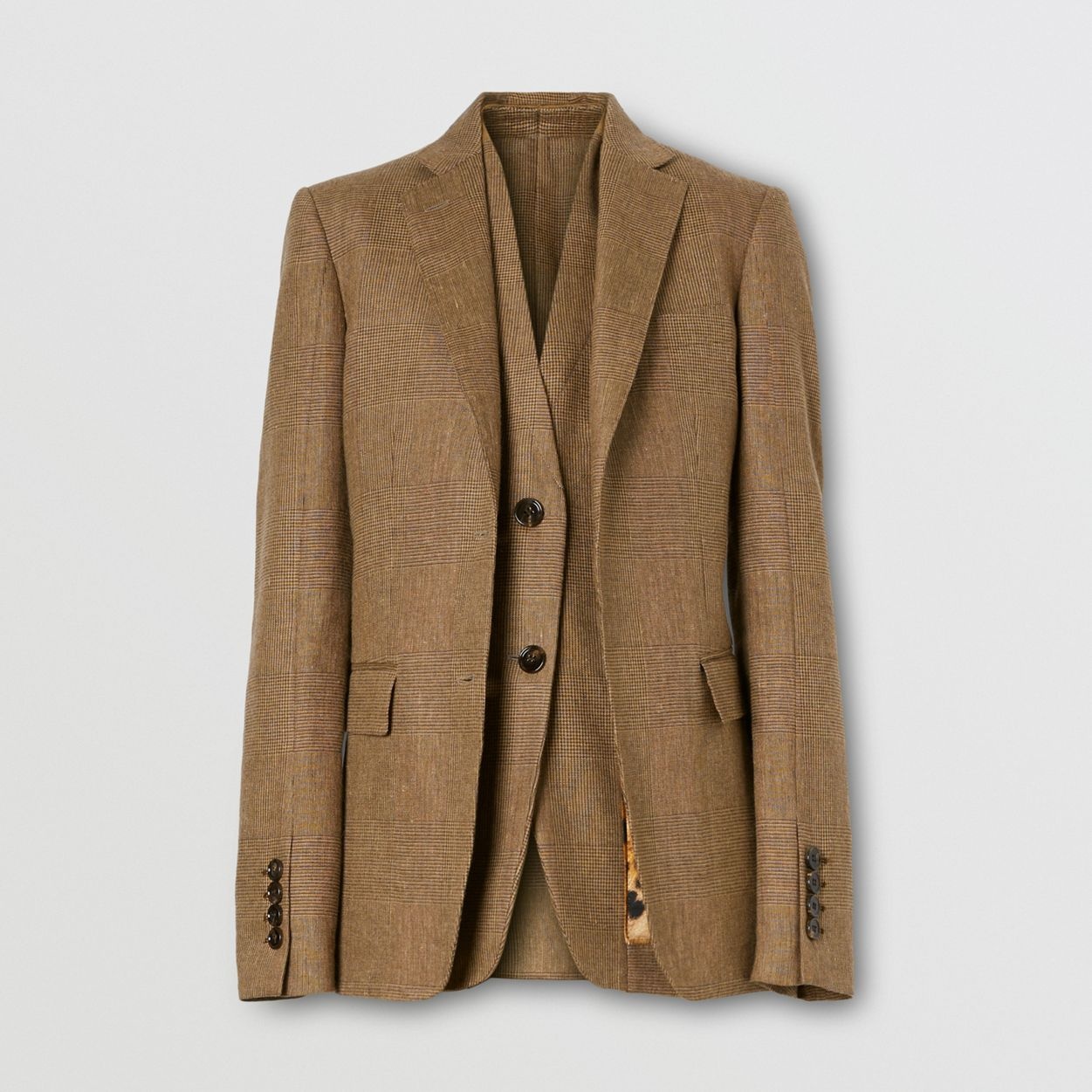 Linen Wool Cashmere Reconstructed Tailored Jacket - 1