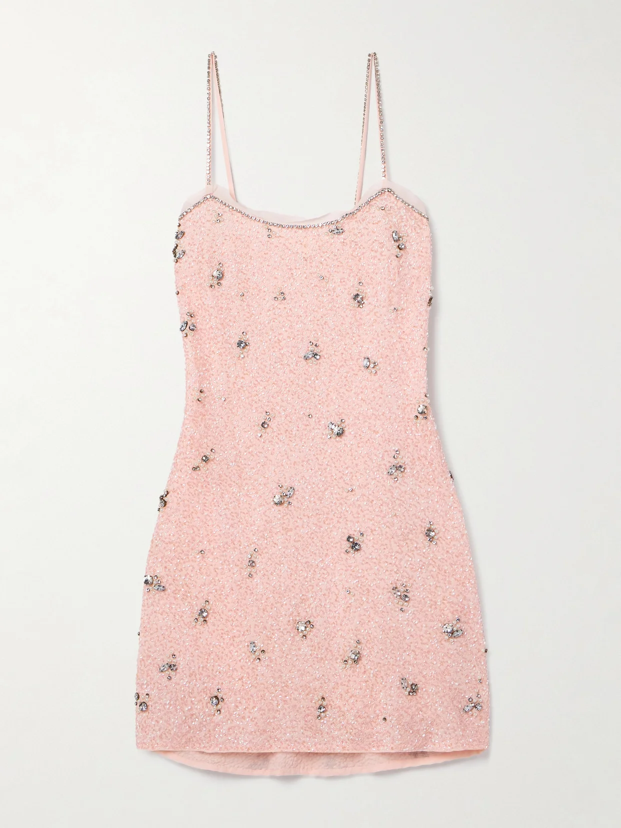 Windson Chiffon-trimmed Embellished Crepe Mini Dress - 1