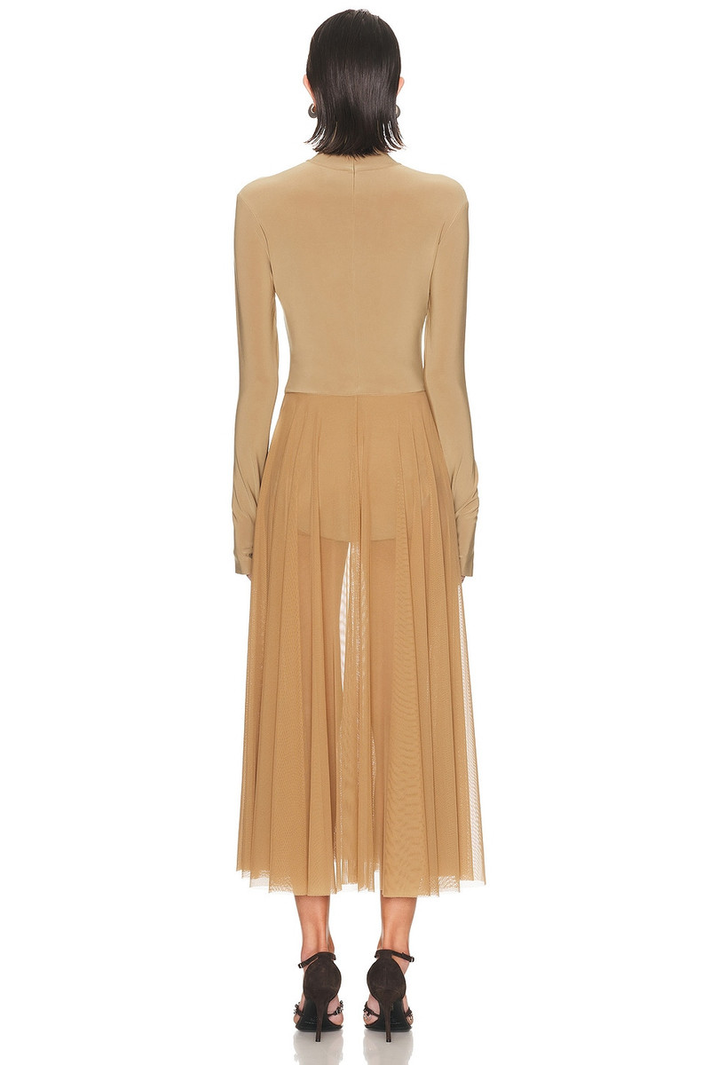 NORMA KAMALI Long Sleeve Turtleneck Flared Midcalf Dress outlook