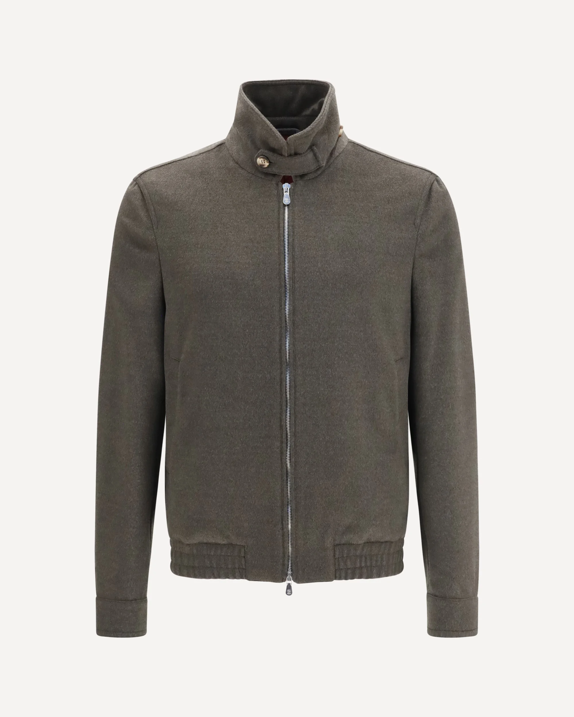 Wool zip Jacket with high collar - 1