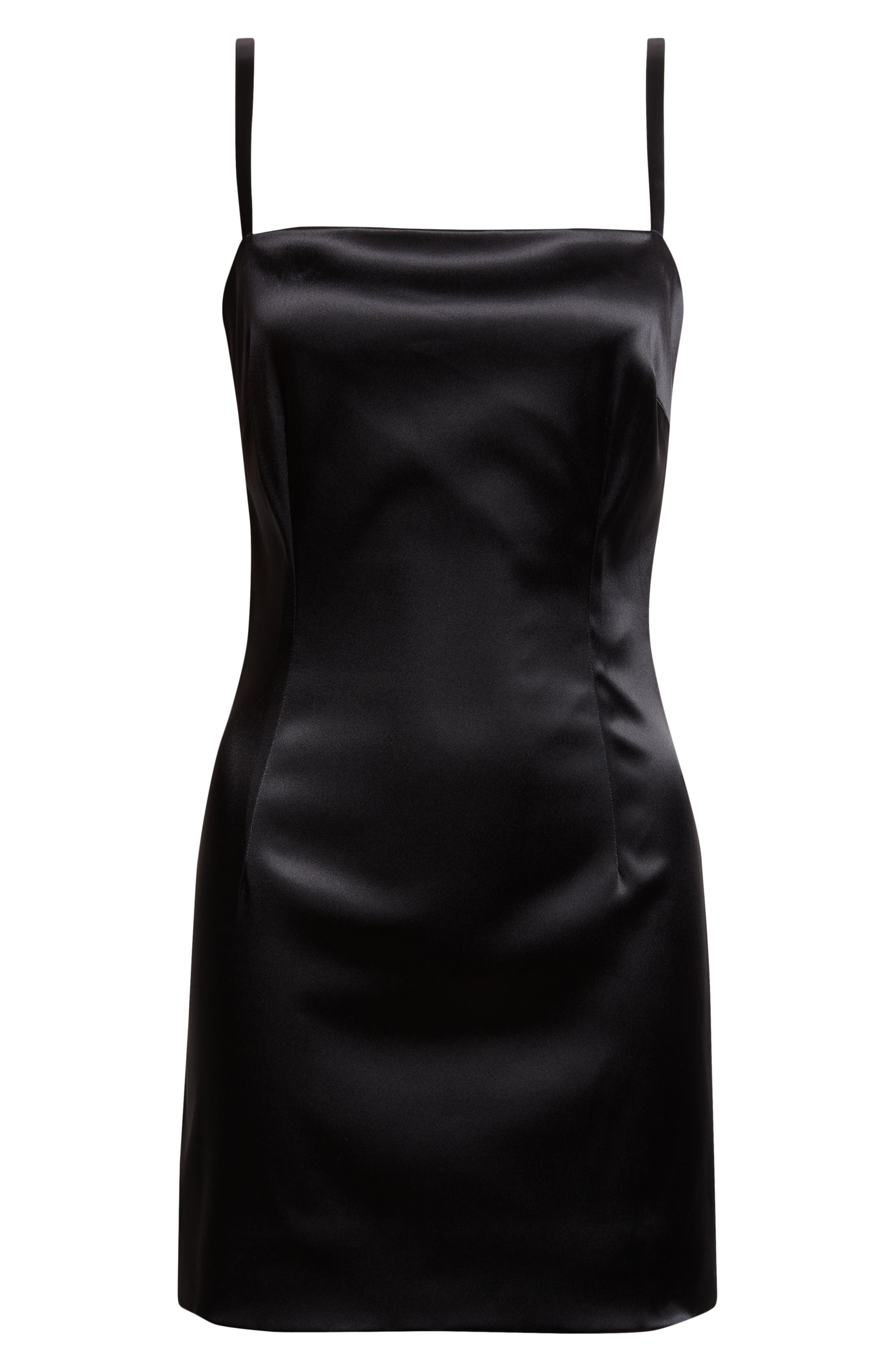 Dolce&Gabbana Stretch Satin Minidress in N0000 Nero at Nordstrom - 5