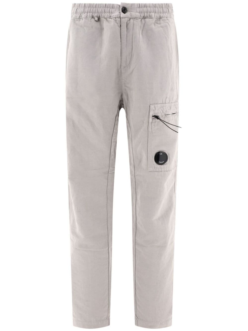 Lens-detail straight-leg trousers - 1