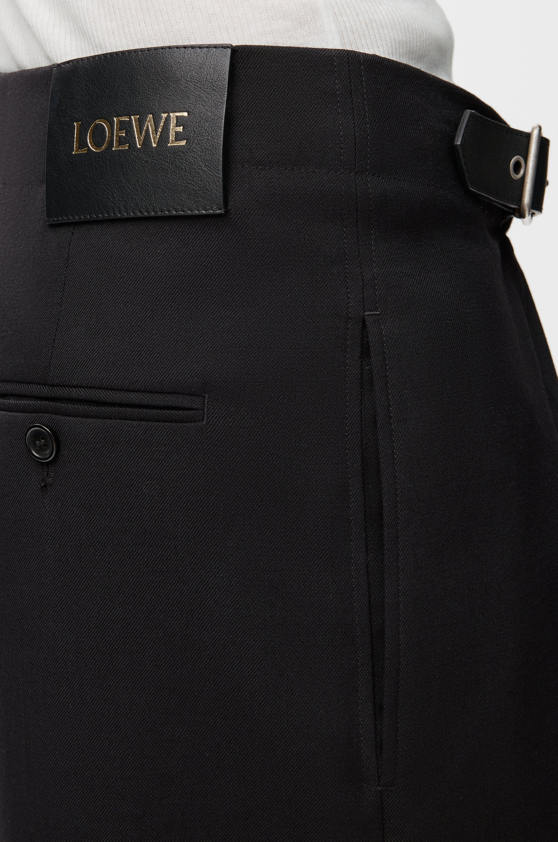 Belted trousers in wool - 5