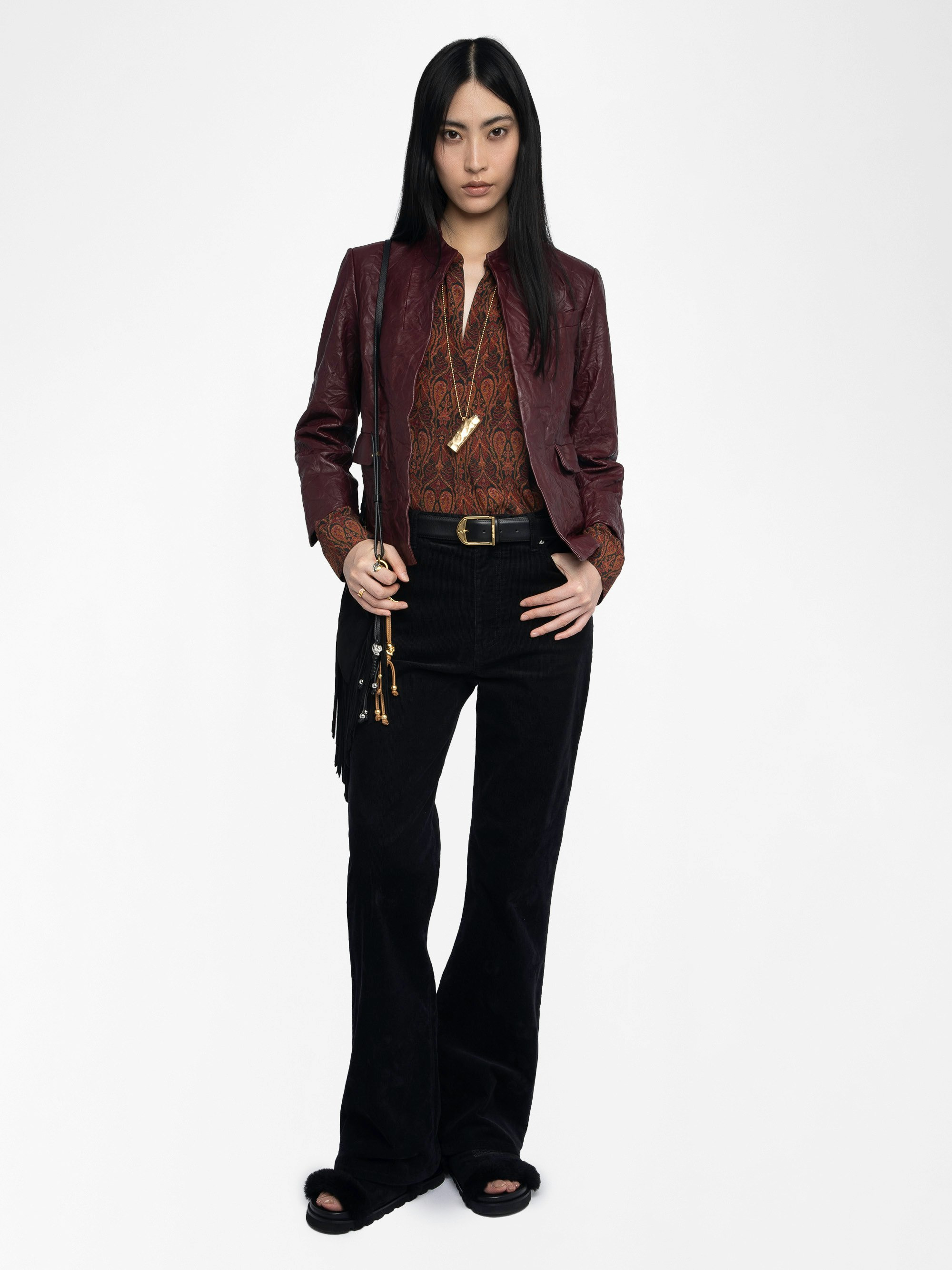 Veryn Crinkled Leather Blazer - 4