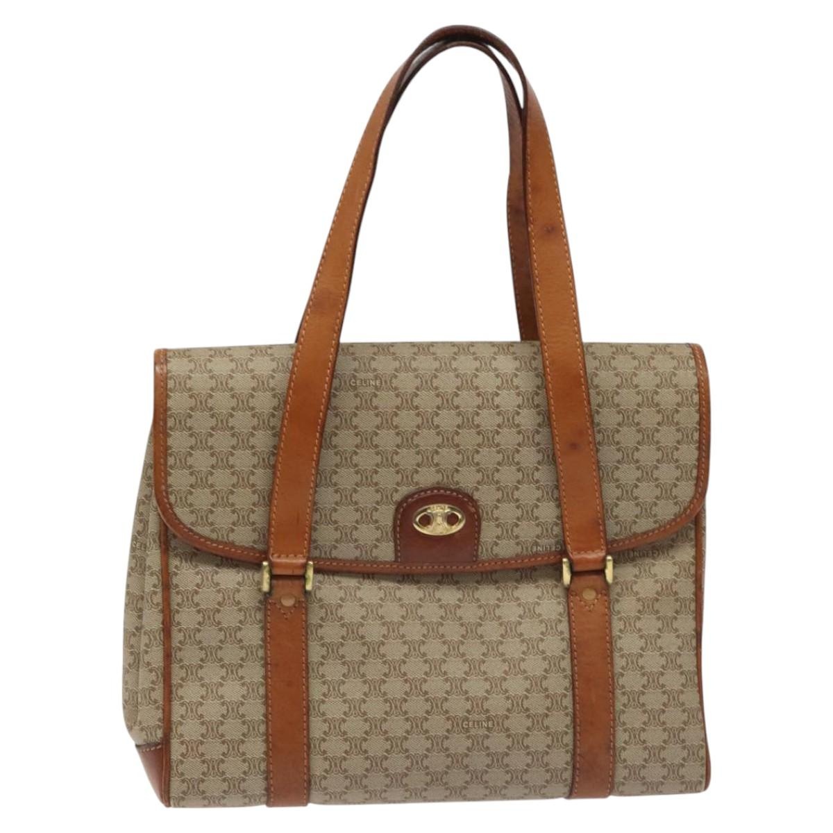 CELINE Macadam Canvas Hand Bag Beige - 2
