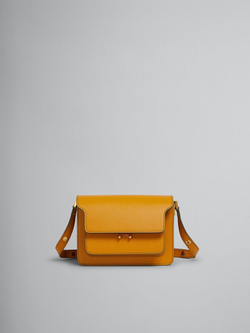 ORANGE SAFFIANO LEATHER MEDIUM TRUNK BAG - 1