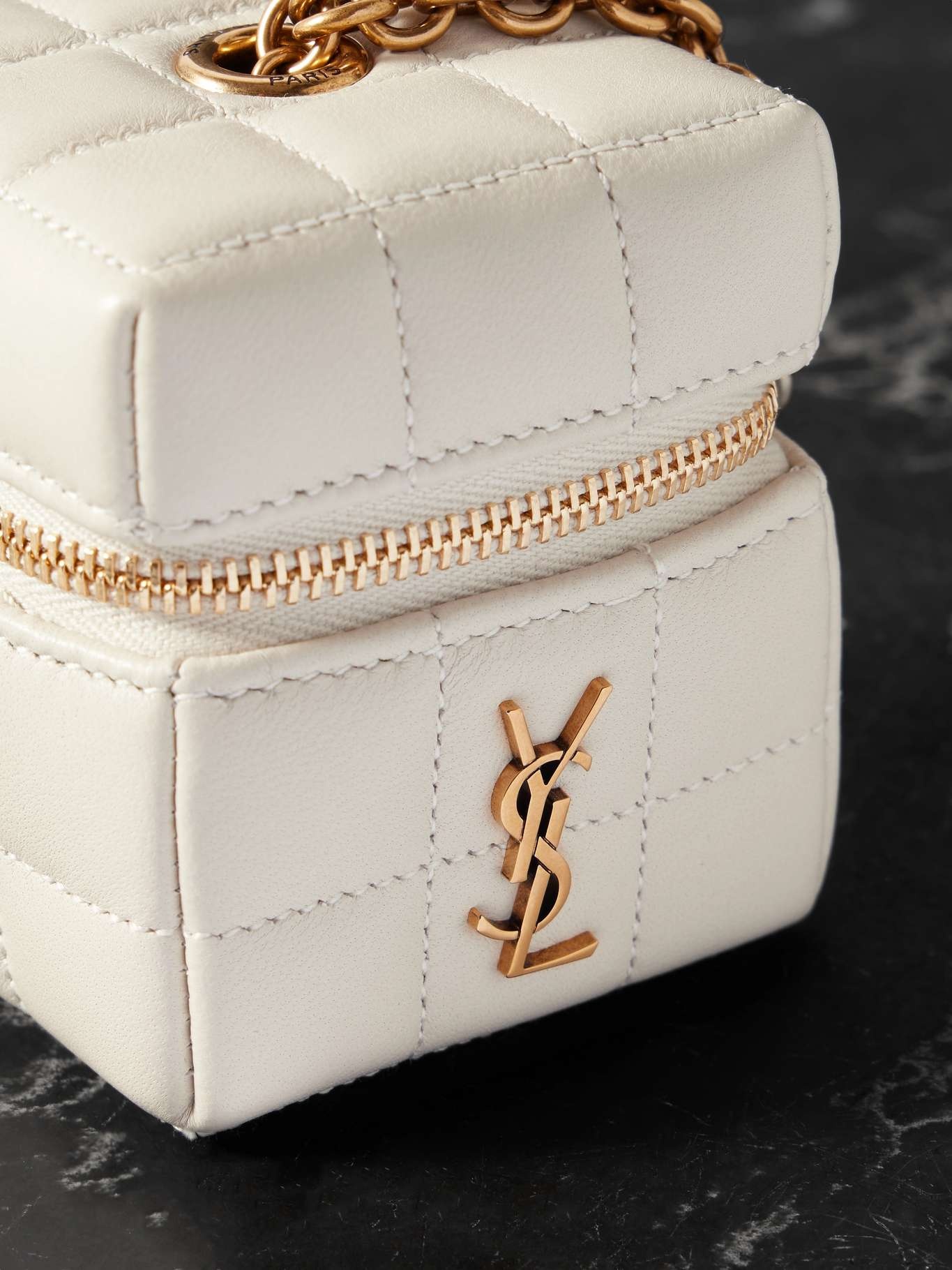 Cassandre Matelassé Carré mini quilted leather pouch White - 4