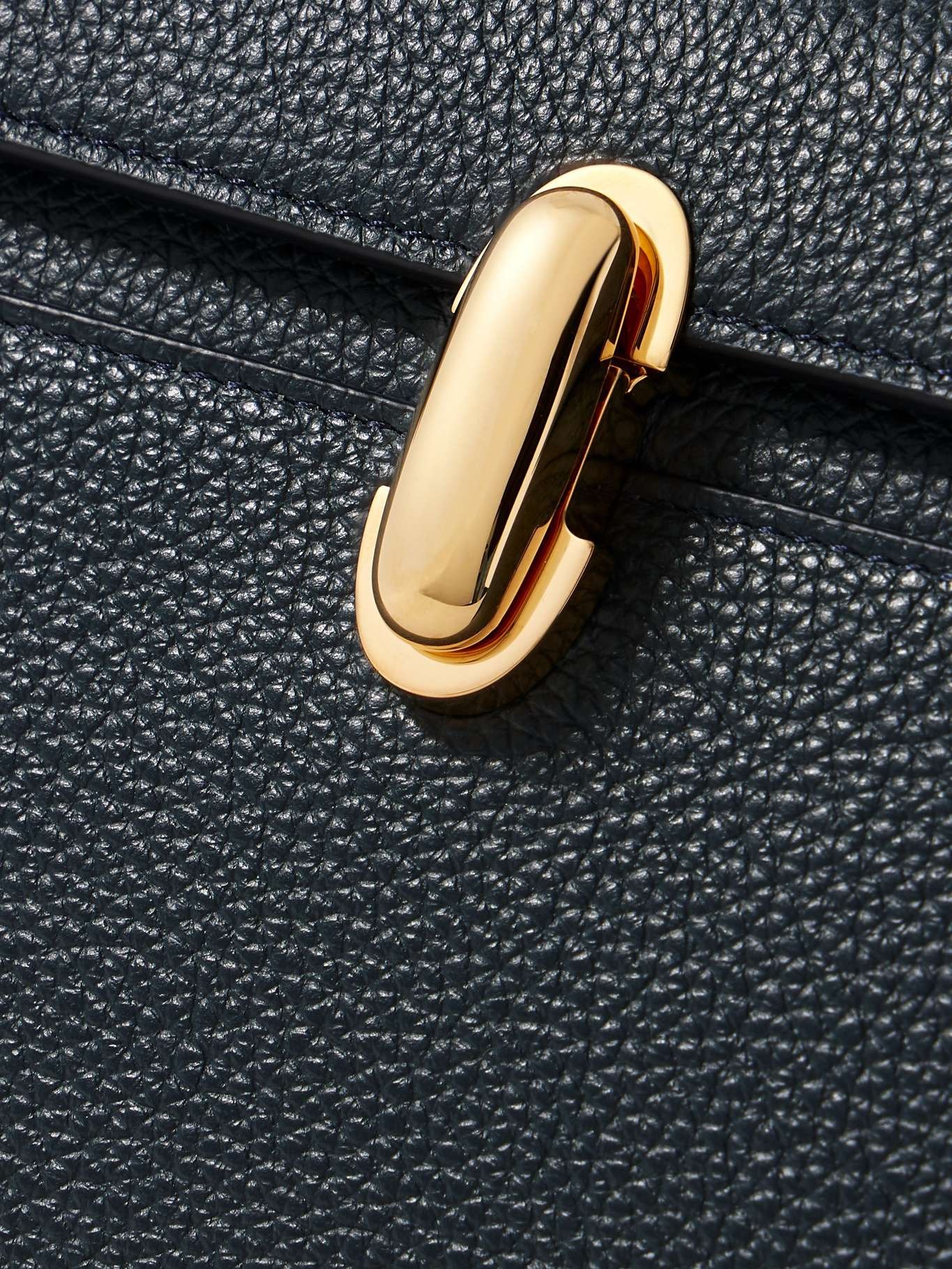 Symmetry textured-leather shoulder bag Navy - 4
