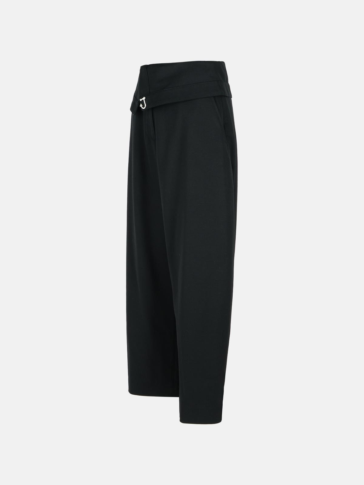 BLACK VISCOSE TROUSERS - 2