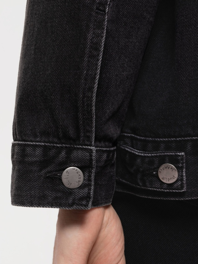Elin Black Trace Denim Jacket 4