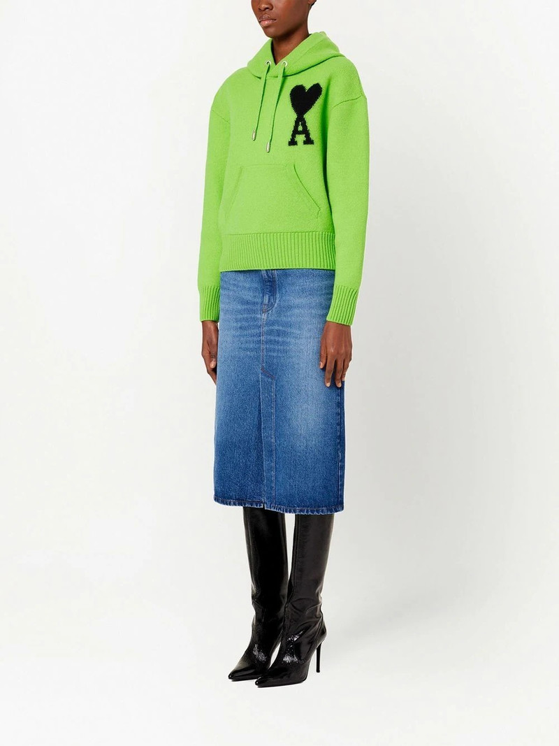 AMI Paris embroidered-logo drawstring hoodie outlook