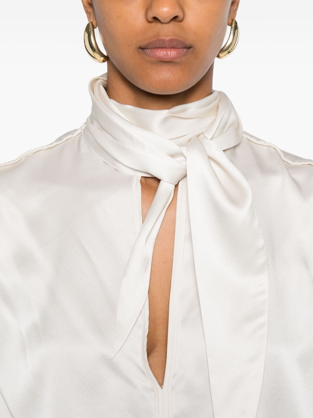 keyhole-neck sleeveless blouse - 5