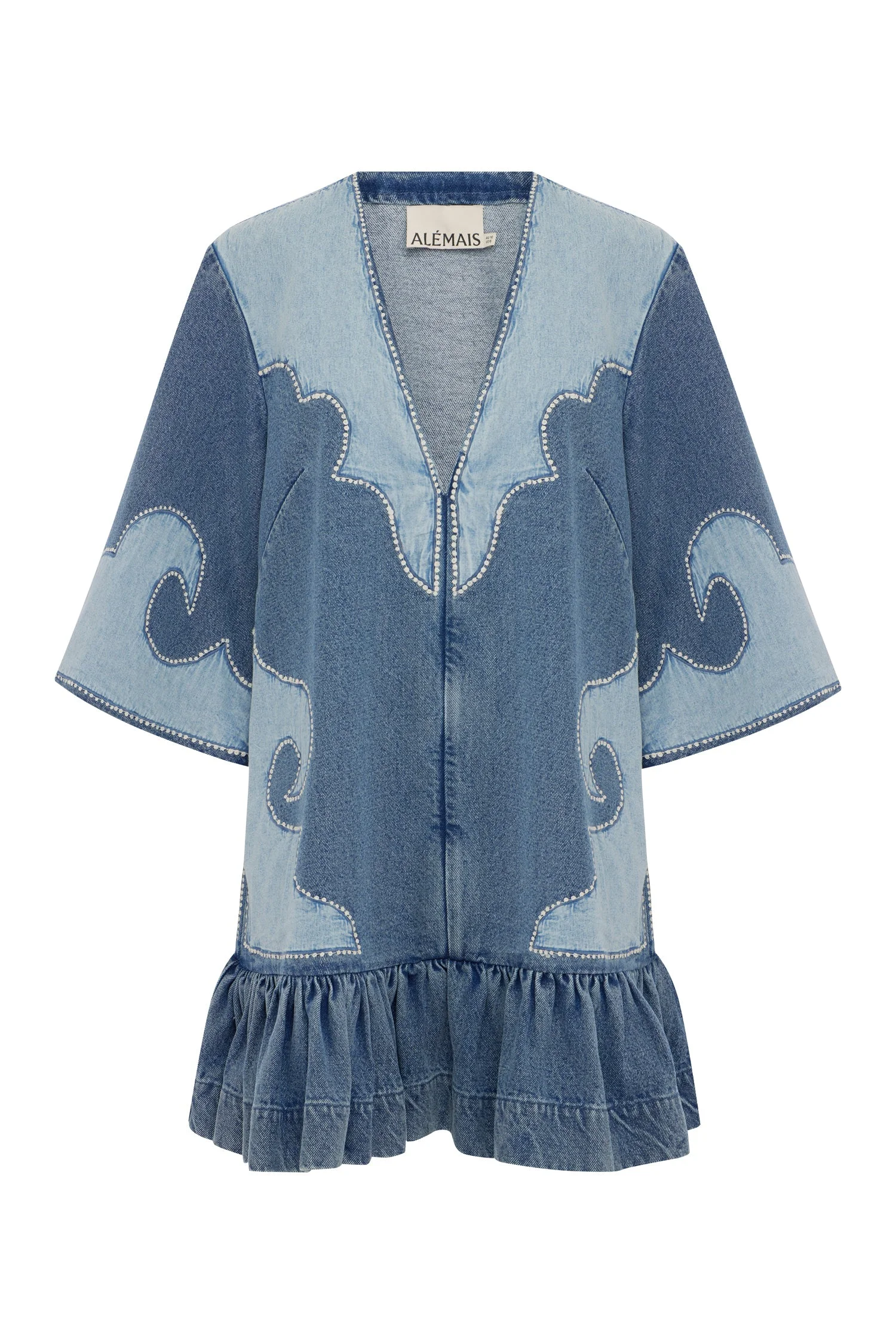 Jesse Denim Applique Mini Dress - 1