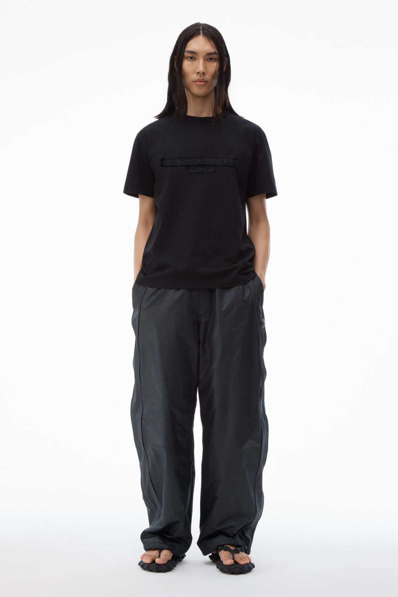 Alexander Wang Unisex Tee with Distressed Logo in Cotton Jersey outlook