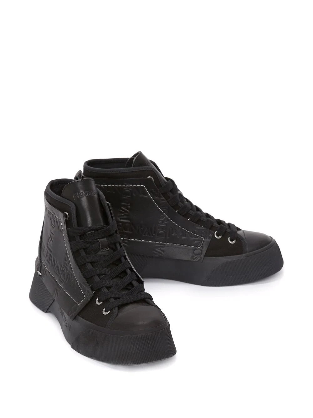 embossed high-top sneakers - 2