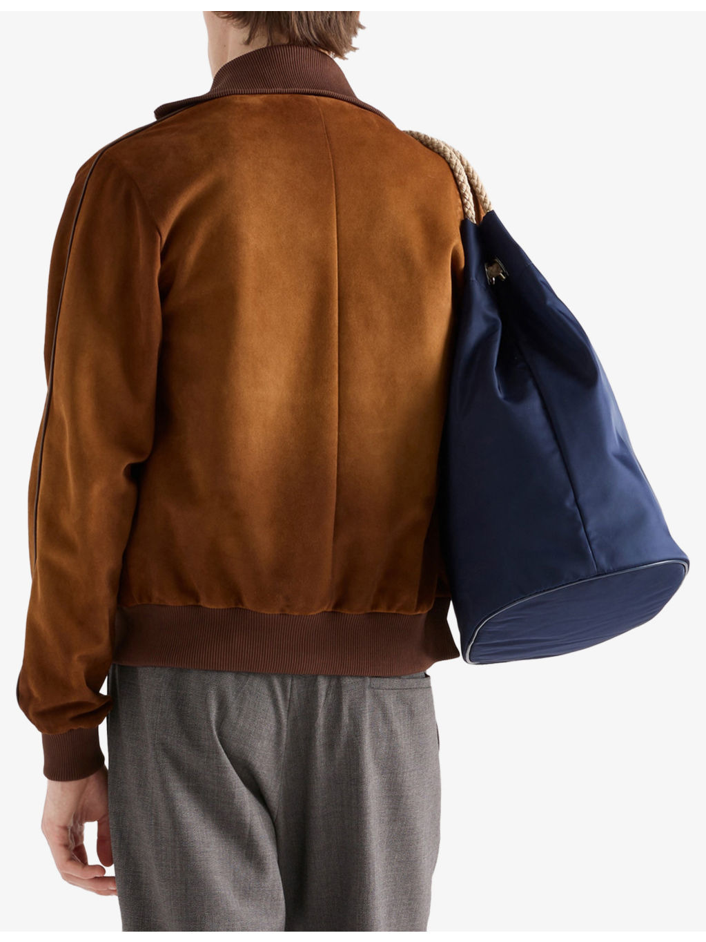 Logo-Print Regular-Fit Suede Jacket - 4