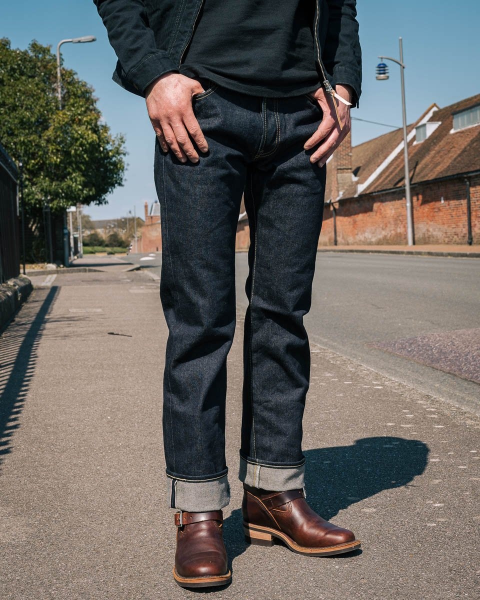 IH-634SBR-14 14oz Broken Twill Selvedge Denim Straight Cut Jeans - Indigo - 4
