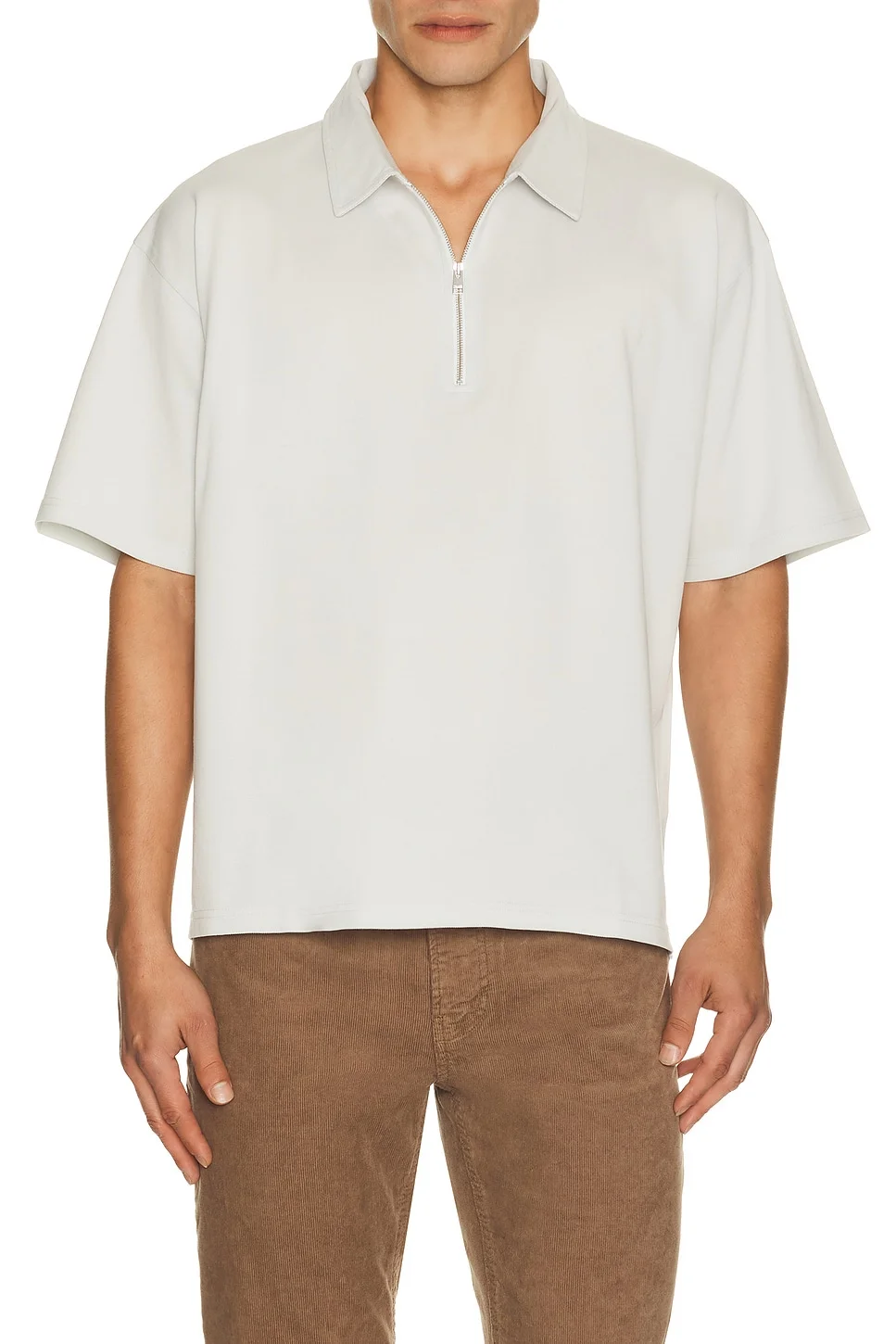 Half Zip Pique Polo - 1