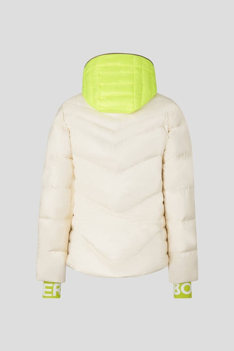 BOGNER Calie Ski jacket in Off-white/Neon yellow outlook