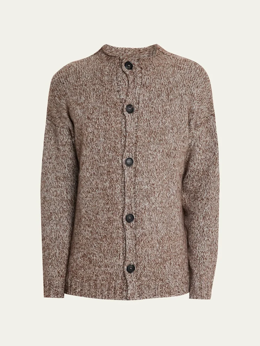 Men's Two-Tone Wool and Cashmere Knit Cardigan - 1