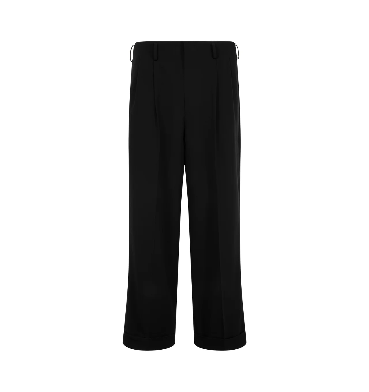 WOOL WIDE TAPERED TROUSER - 1