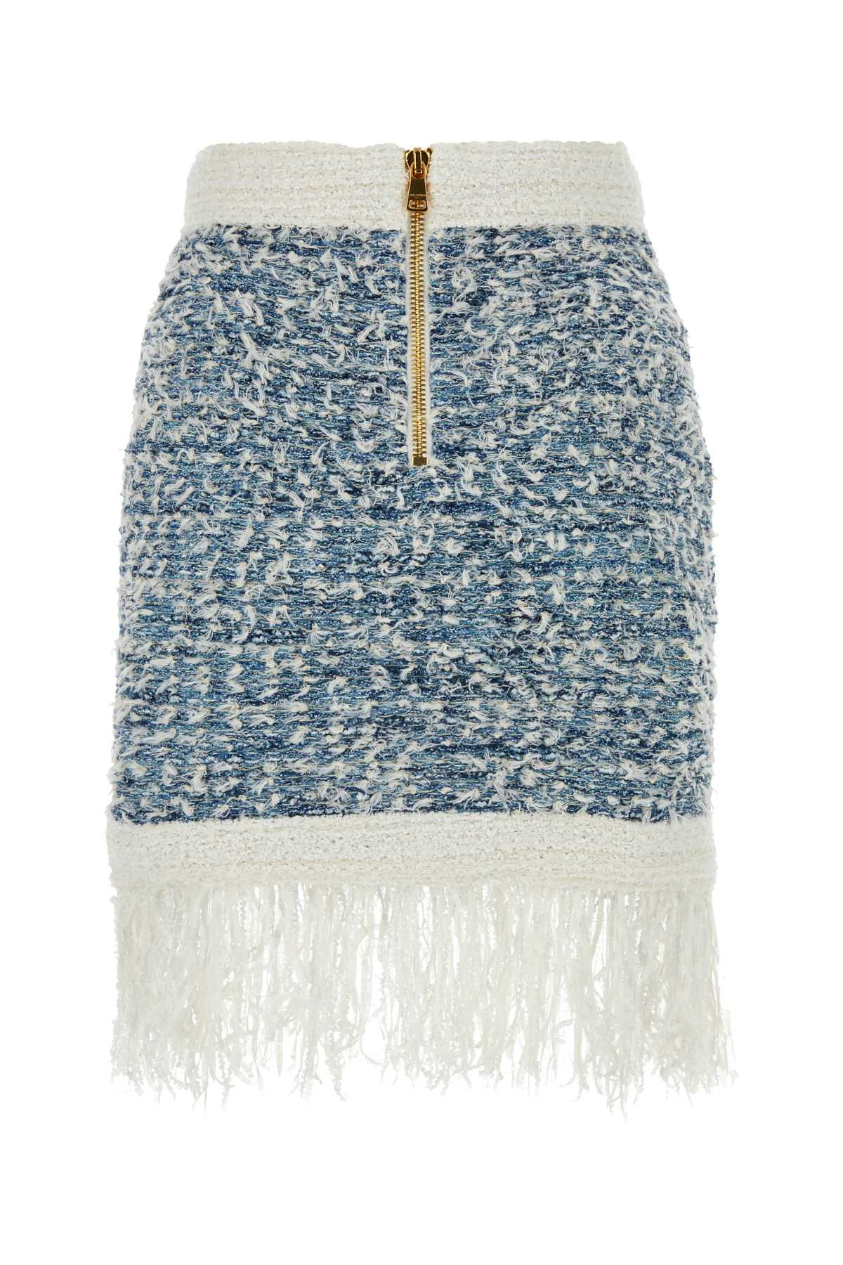 Balmain Women Embroidered Tweed Skirt - 2