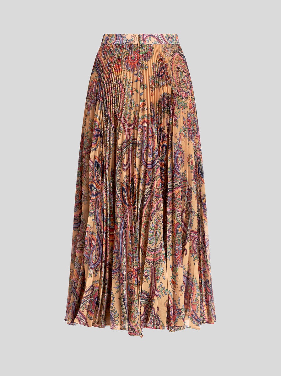 PLEATED GEORGETTE MIDI SKIRT - 5