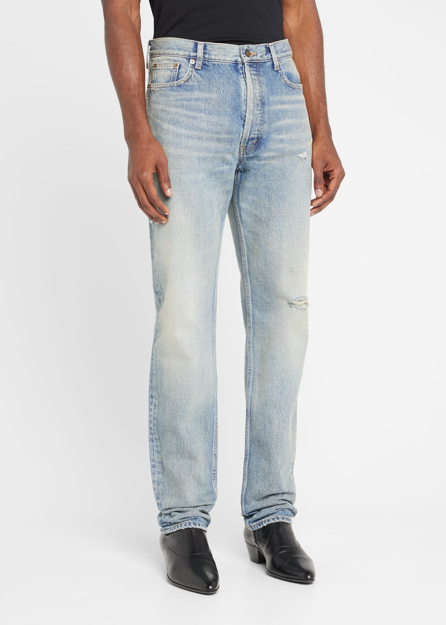 Men's Distressed Relaxed-Fit Jeans - 4