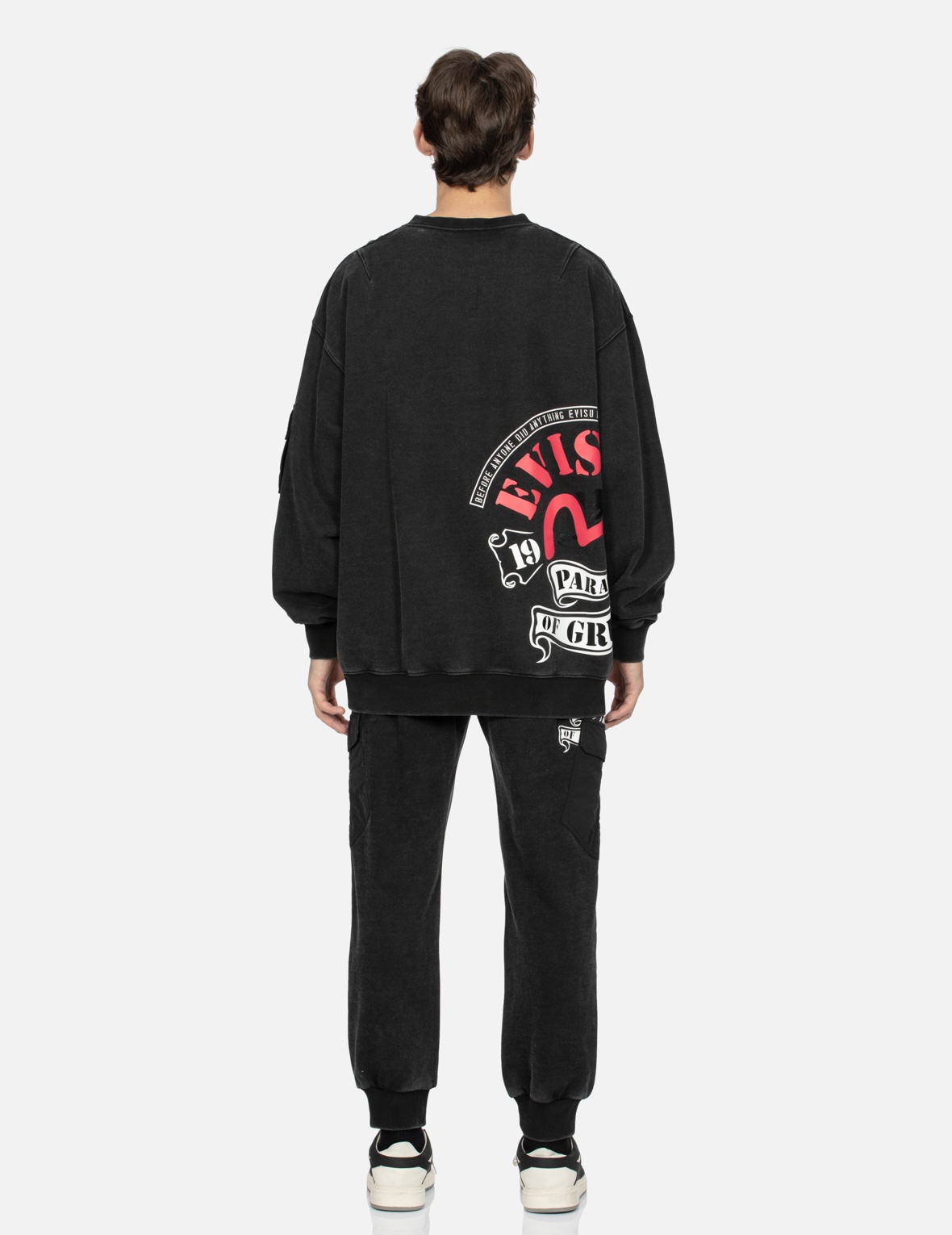 EMBROIDERY SEAGULL AND LOGO PRINT LOOSE FIT SWEATPANTS - 5